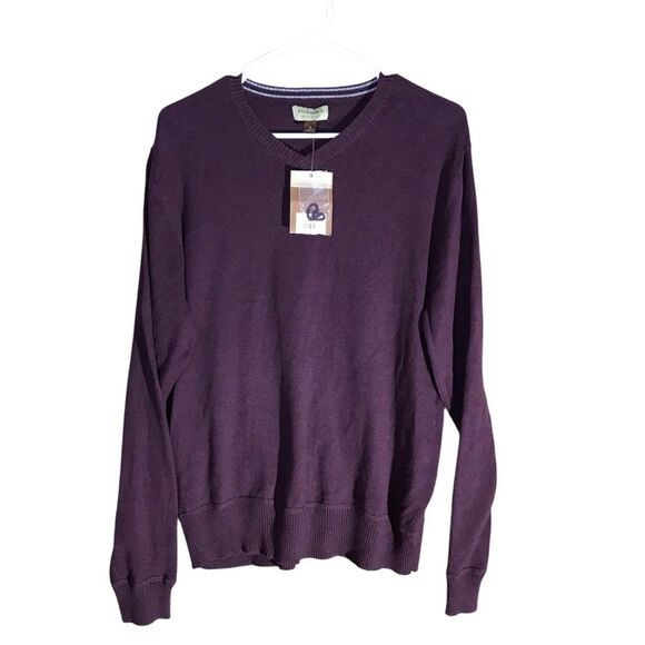 NWT Sonoma Mens Burgundy V-Neck Pullover Sweater Size Small - Picture 1 of 16